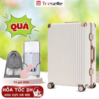  Vali khung nhôm khóa sập Tresette 2810 cao cấp bo góc kim loại size 20 24 26 