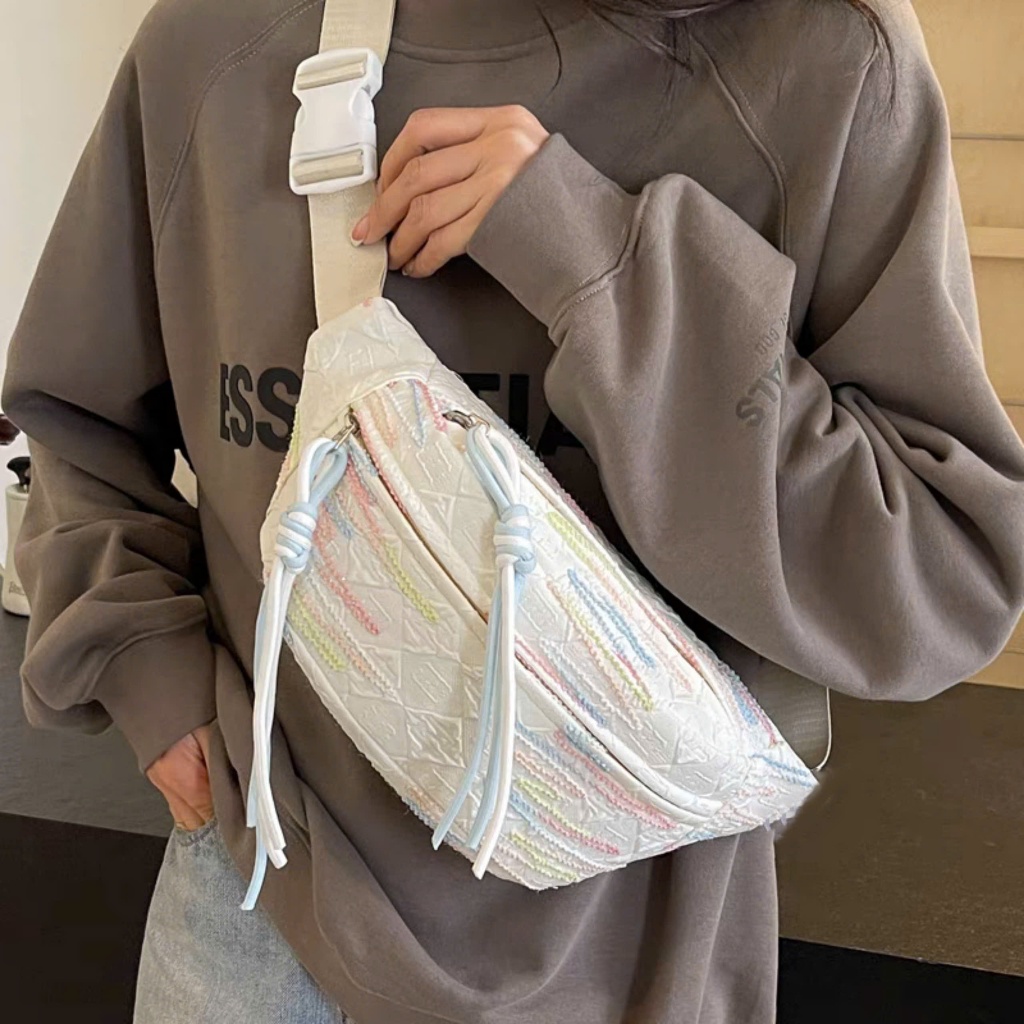 Túi bao tử màu pastel phong cách hàn quốc dễ thương màu hồng xanh dương trắng dễ phối quần áo – T52