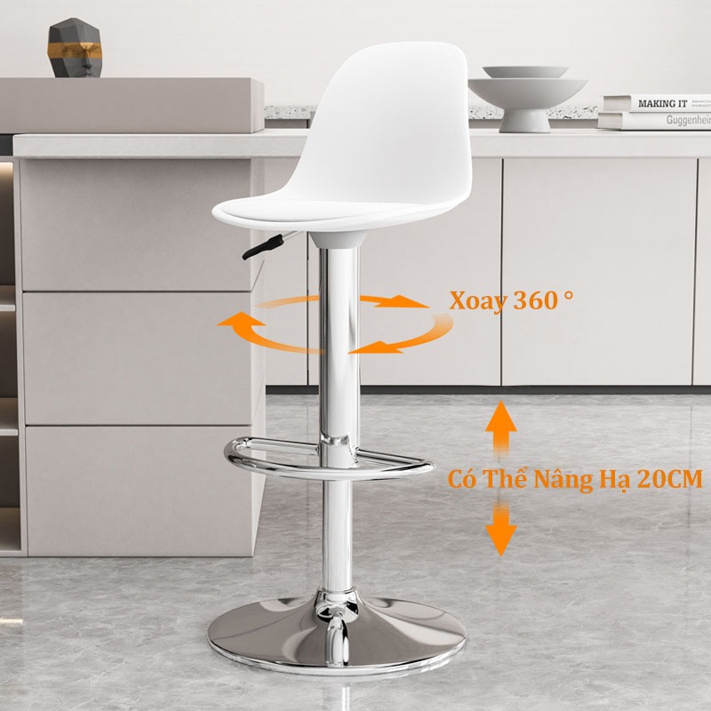 Ghế bar nâng hạ ghế xoay đơn giản hiện đại ghế bành sảnh trước ghế tròn chân cao Eames | BigBuy360 - bigbuy360.vn