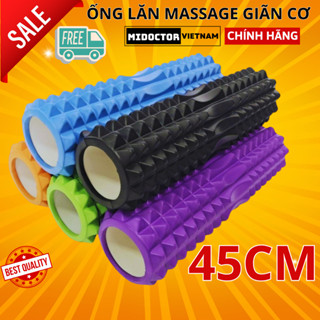 [Loại Siêu Dài 45cm] Con Lăn Yoga Massage Foam Roller - Ống Lăn Xốp Giãn Cơ Gai Nhọn Hãng miDoctor