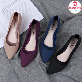 Giày Búp Bê Nữ Công Sở Mũi Ngọn Nhựa Dẻo, Giày Bệt Búp Bê Đế Êm Ái Chống Trơn Trượt Chống Thấm