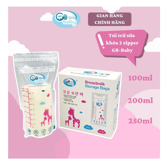 Túi trữ sữa mẹ GB Baby 150ml/250ml hộp 50 chiếc
