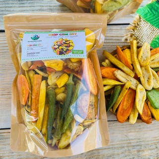 Rau củ quả sấy thập cẩm nguyên cánh - Đặc sản Đà Lạt 500g,đồ ăn vặt  thơm ngon nhiều hương vị ăn là ghiền
