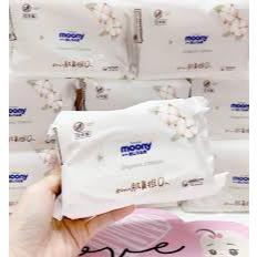  Combo 10 gói khăn ướt Moony xanh 76 tờ   trắng 50 tờ nội địa Nhật gói 76 tờ mẫu mới 