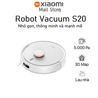 Máy hút bụi lau nhà Xiaomi Robot Vacuum S20 lực hút 5000 Pa, Pin 3200 mAh - Hàng chính hãng