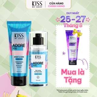 Bộ Đôi KISS MY BODY Body Lotion & Body Mist Hương Adore You 226G