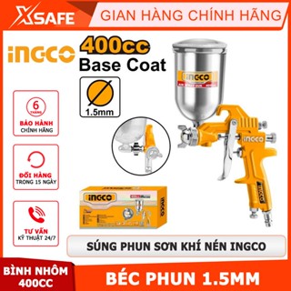 Súng phun sơn INGCO ASG4042 - Súng phun sơn đầu phun tiêu chuẩn 1.5mm, áp suất 3.0-4.0 bar, thể tích bình nhôm 400cc