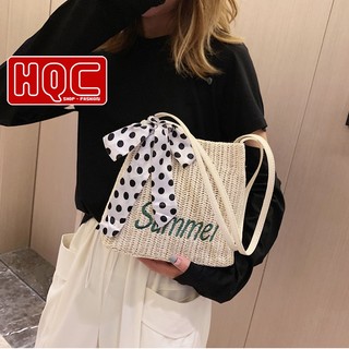 Túi Cói SUMMER Đi Du Lịch Loại 1,Túi Xách Nữ Phong Cách Hàn Quốc Đi Biển Mẫu Mới HQC-029