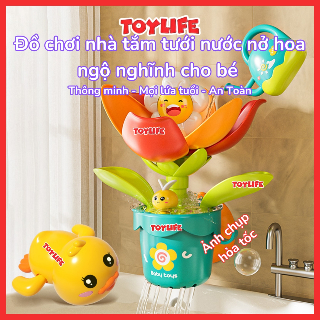 Đồ chơi nhà tắm tưới nước nở hoa ngộ nghĩnh cho bé trò chơi phòng tắm bình tưới nước nở bông hoa trẻ em TOYLIFE