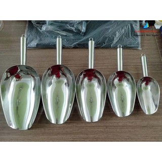 Xúc đá, xúc gạo inox có khoen