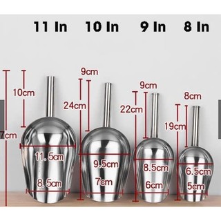 Xúc đá, xúc gạo inox có khoen