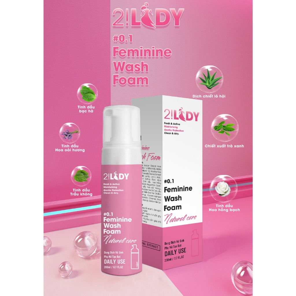 COMBO Phụ khoa 2LADY | Dung dịch vệ sinh tạo bọt + Xịt thơm [CHÍNH HÃNG MAGIC SKIN 2!LADY]
