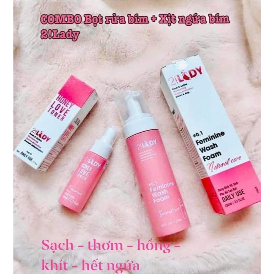 Dung dịch vệ sinh phụ nữ tạo bọt 2!LADY feminine wash foam và xịt thơm vùng kín honey love toner magic skin magicskin