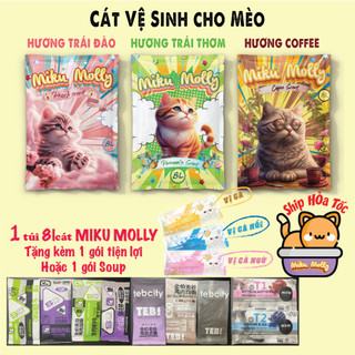Cát vệ sinh miku molly cho mèo. cát đất sét __