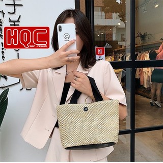 Túi cói đi biển mini vải mềm hót trend HQC-030