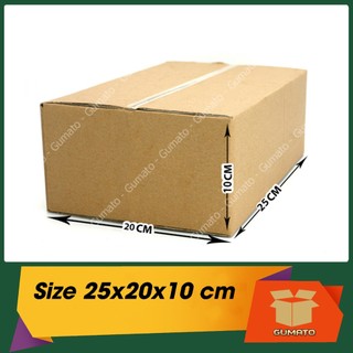 Size 25x20x10 cm, hộp giấy thùng carton gói hàng tại Gumato (Mã số P72)