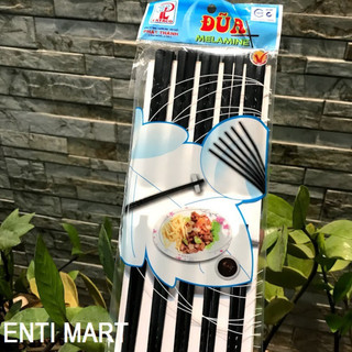 Đũa melamine xoắn/trơn màu đen (10 đôi)