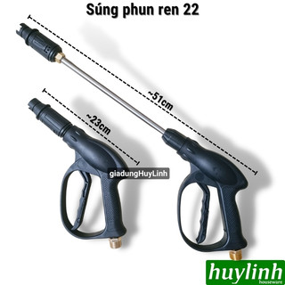 Súng phun xịt cao áp dùng cho máy rửa xe Ren 22 - Loại lõi kim loại