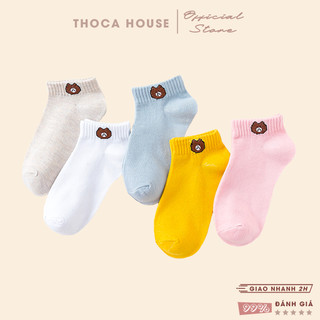 Vớ cổ thấp thời trang THOCA HOUSE hoạ tiết đáng yêu nhiều màu giao ngẫu nhiên