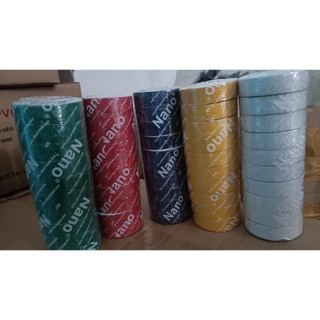 Băng keo điện nano màu vàng, xanh lá, đỏ, xanh dương, trắng sữa, đem 20y