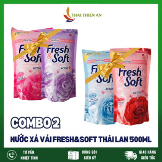 COMBO 2 nước xả vải FRESH SOFT 500ml - túi - xả vải Thái Lan
