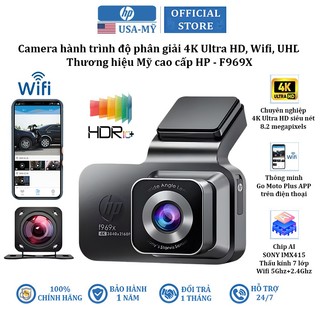 Camera hành trình ô tô độ phân giải 4k ultra hd, wifi, uhd thương hiệu mỹ cao cấp hp f969x