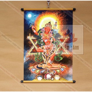 (NHIỀU MẪU)Tranh Tác Minh Phật Mẫu Tara Đỏ KURUKULLE 40x60cm chất liệu vải bóng cao cấp dày dặn