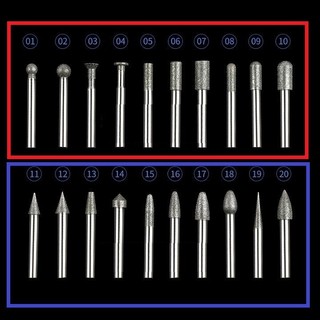 mũi khắc mài hợp kim trục 6mm - mũi mài kim cương khắc đá mài đồng nhôm sắt