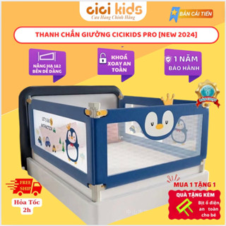 Thanh Chắn Giường Cao Cấp New 2025 Nâng Hạ 1&2 Bên Dễ Dàng, Có Khóa 2 Chiều, Bọc Xốp An Toàn Cho Bé