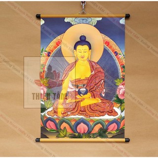 [NHIỀU MẪU] Tranh Phật Thích Ca (Phật Giáo) Mật Tông Thangka 40x60cm bằng vải phủ bóng cao cấp dày dặn