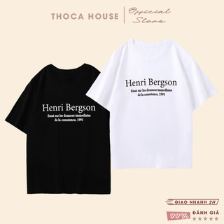 Áo thun oversize unisex cổ tròn tay ngắn in chữ Pháp THOCA HOUSE phù hợp mọi lứa tuổi, mặc áo đôi, áo lớp, áo nhóm
