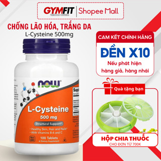 Hỗ trợ chống lão hóa, trắng da L-Cysteine NOW vitamin B-6 & C hỗ trợ da tóc móng 500mg của Mỹ lọ 100 viên