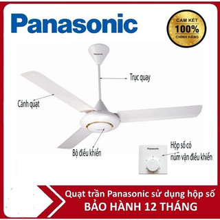 Quạt trần 3 cánh Panasonic F-60MZ2 sử dụng hộp số HÀNG CHÍNH HÃNG