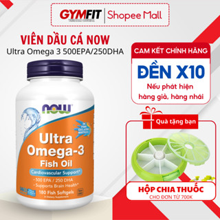 Dầu cá Omega 3 Ultra NOW 500 EPA 250 DHA bổ mắt hỗ trợ sức khỏe tim mạch của Mỹ 90 viên