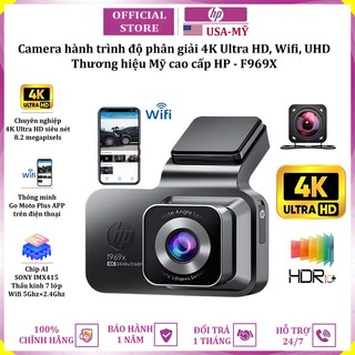 Camera hành trình ô tô thương hiệu hp f969x cao cấp tích hợp wifi 4k ultra hd, uhd - hàng nhập khẩu chính hãng