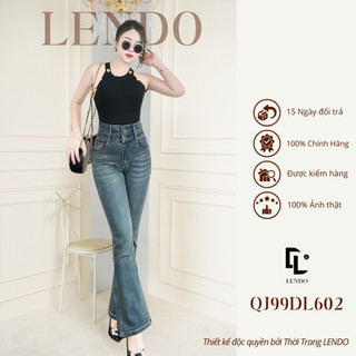 Quần Jean LENDO QJ99DL602 Dáng Dài Ống Loe Cạp Cao Xẻ Cách Điệu