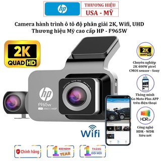 Camera hành trình ô tô HP F965W độ phân giải 2K Ultra HD, Công nghệ HDR ghi hình siêu nét - BH 1 Năm