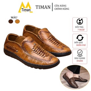Giày nam lười chất liệu da bò đẹp phong cách công sở thiết kế mọi cao cấp bảo hành 5 năm NK57 TIMAN