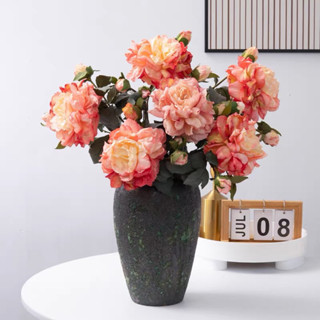 Cành Hoa Mẫu Đơn 1 Bông 3 Nụ, Hoa Mô Phỏng Bông Hoa Khô, Chất Liệu Nhập Khẩu Cao Cấp, Phù Hợp Trang Trí Mọi Không Gian