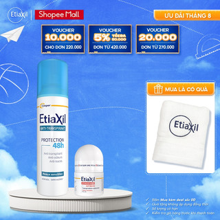 Combo Xịt Khử Mùi Tức Thì Etiaxil 150ml và Lăn Khử Mùi Ngăn Mồ Hôi Etiaxil 15ml (nhãn đỏ)
