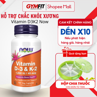 Vitamin D3 K2 hỗ trợ chống loãng xương cho người tập gym Now 1000IU 45mcg 120 viên