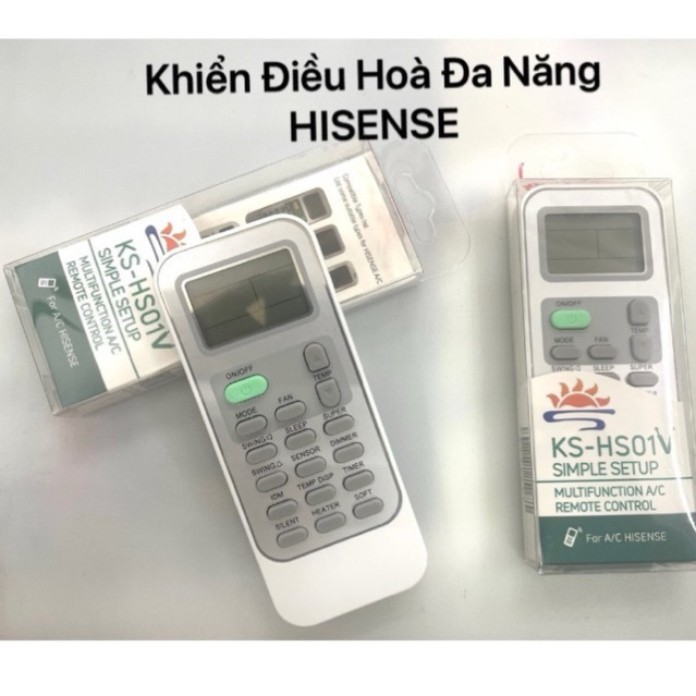 [PHẢI CÀI ĐẶT] Điều khiển điều hoà đa năng Hisense - dùng cho tất cả các loại máy điều hoà hisense