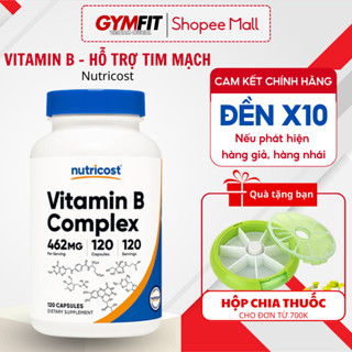 Vitamin B tổng hợp hàm lượng cao của Mỹ Nutricost B Complex, hỗ trợ thần kinh, tim mạch, năng lượng 120 viên