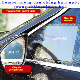 Miếng dán chống bám nước gương chiếu hậu, kính sườn xe ô tô- Miếng Oval, Vuông PKN-0027