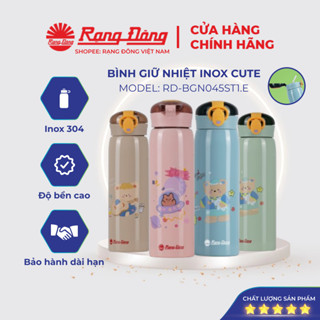 Bình Giữ Nhiệt Inox Cao Cấp Rạng Đông Dễ Thương Có Ống Hút Dung Tích 450ml Đựng Nước Nóng Lạnh Model: RD-BGN045ST1.E