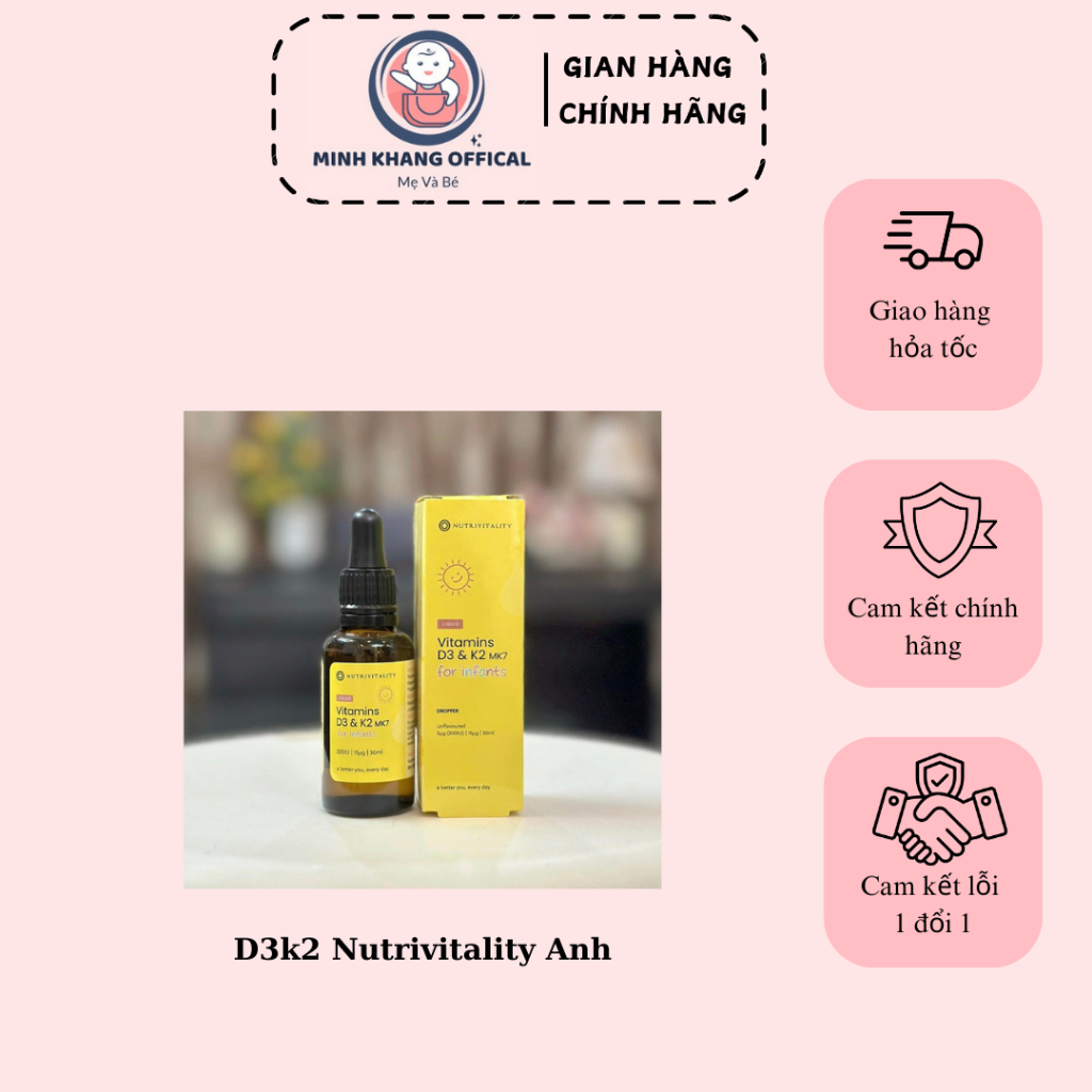 Vitamin D3K2 MK7 của Anh quốc ( D3K2 / D3&K2 MK7)
