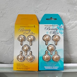 Viên Bôi Dưỡng Da Beauty Skin - Tinh Dầu Hoa Anh Thảo, Collagen - Vỉ 5 viên