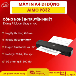 Máy In Di Động P832 - In giấy A4 thường - Kết nối Bluetooth in trực tiếp từ điện thoại, USB/ [hỏa tốc HCM]