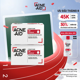 Combo 2 xà phòng rửa mặt acne - aid soap bar 100gr - cho da nhờn và mụn