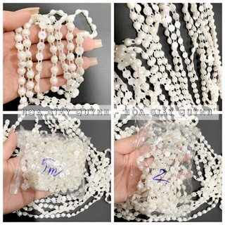 Dây hạt trai dẹt 8mm (nửa hạt)